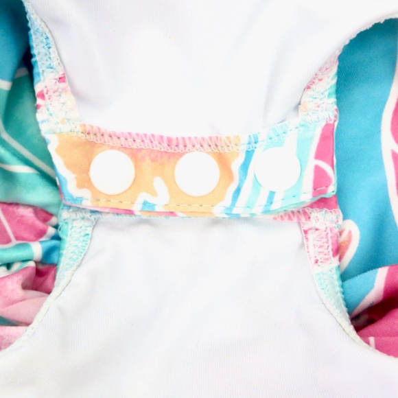 NEW! Kenny Flowers Kiddy Flowers Maui Ruffle One Piece Pink Blue Girls 3-6 M - Picture 13 of 15